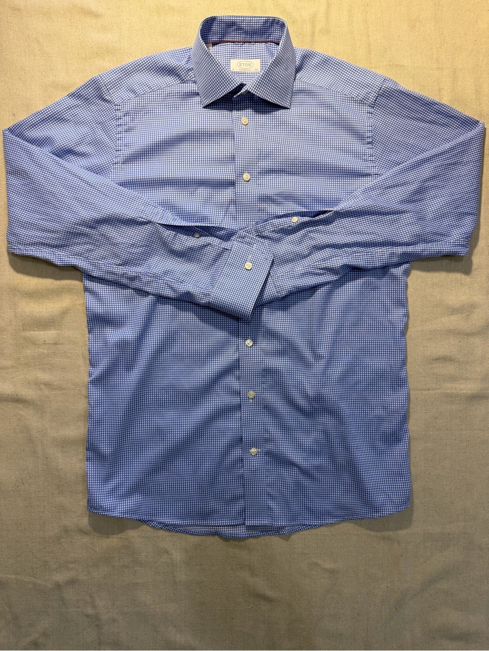 Eton Men's 100% Cotton Shirt Long Sleeves 15/39 Contemporary Fit